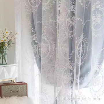 Tela da janela de flores de poliéster de tecido requintado